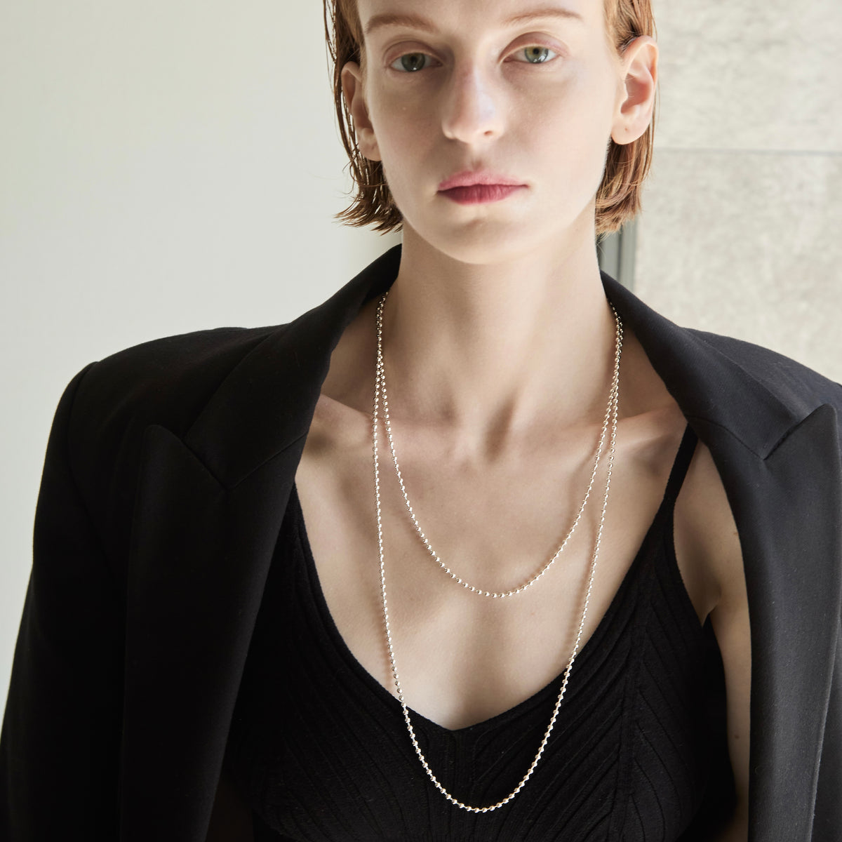 BALL CHAIN LONG NECKLACE