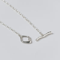 OVAL CHAIN LARIAT NECKLACE