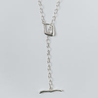 OVAL CHAIN LARIAT NECKLACE