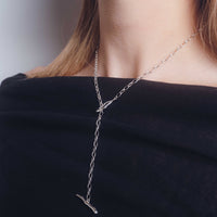 OVAL CHAIN LARIAT NECKLACE