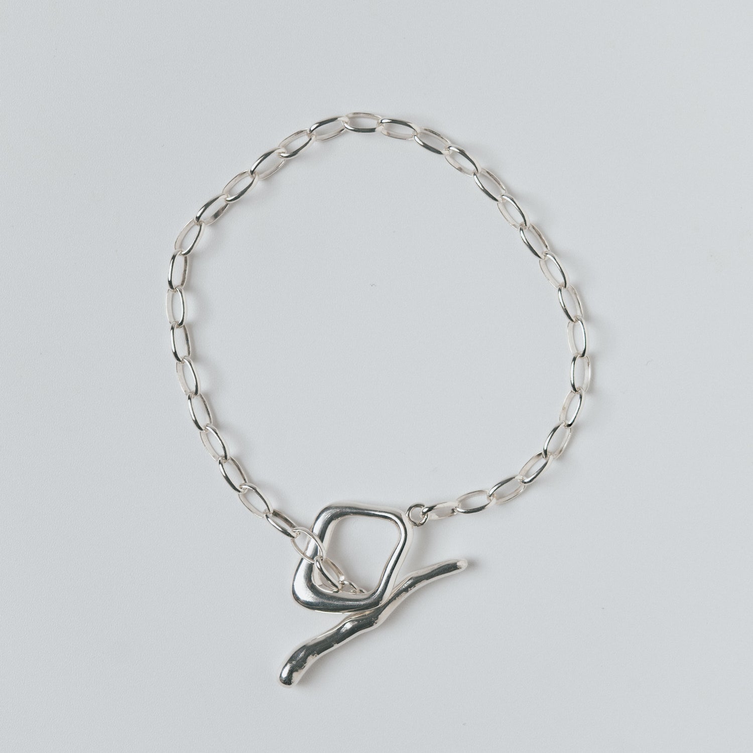 OVAL CHAIN LARIAT BRACELET