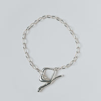 OVAL CHAIN LARIAT BRACELET
