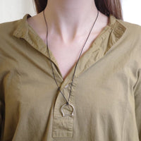 HORSE SHOE LEATHER CORD NECKLACE
