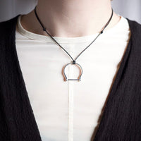 HORSE SHOE LEATHER CORD NECKLACE