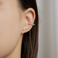 SMALL BALL LINE EAR CUFF / SILVER